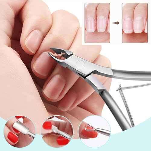 Cbiumpro 5-Pack Cuticle Trimmer Set with Pusher, Cutter, Scraper, Nipper, Clipper, Professional Stainless Steel Cuticle Remover Tools Kit for Fingernails & Toenails - with Case