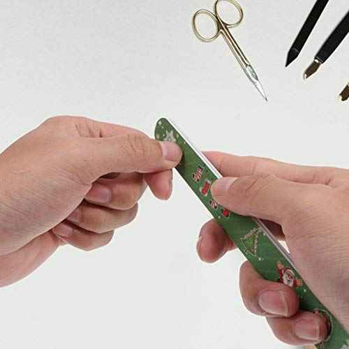 Beaupretty 24PCS Christmas Nail Files Christmas Emery Boards Xmas Tree Snowflake Santa Pattern Double Sided Nail Boards Nail Buffer for Natural Acrylic Nails