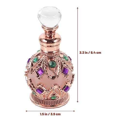 minkissy Empty Perfume Bottles Vintage Perfume Bottle, Empty Perfume Bottle Refillable Glass Bottle Vintage Empty Crystal Perfume Bottle Rose Gold Perfume Flask