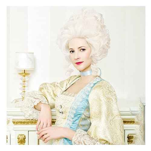 Victorian Wig for Women White Marie Antoinette Wigs,Vintage Beehive Wig18th Century Rococo Costume Cosplay Wigs Party Halloween