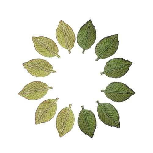 12pcs Vintage Handmade Embrcidery Leaves Hair Clips, DIY Embroideried Leaf Duckbill Hairpins, Leaf-shaped Headwear Accessories Plant Hairpins for Home School Party Christmas Ornaments (A)