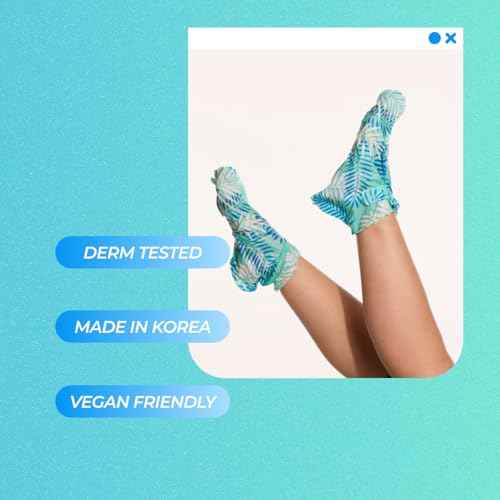 Vitamasques Foot Peeling Mask - 5 Pairs Professional Korean Exfoliating Foot Mask for Dry Cracked Feet & Callus Removal, Feet Peeling Masks that Remove Dead Skin for Soft Heels with AHA BHA PHA