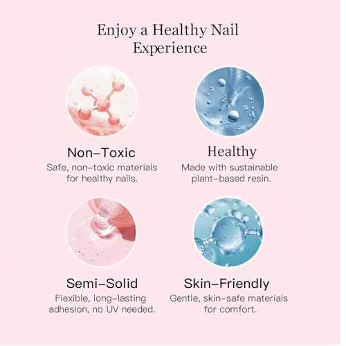 CurvLife Nail Tips Semi Solid Nail Glue 2g (5pcs) - Super Strong, Soft Glue Gel Quick Drying Adhesive for Press On Nails, No UV Light Needed