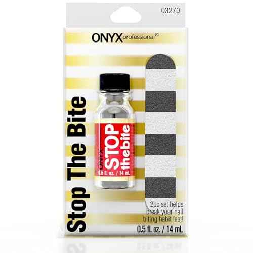 Onyx Professional Stop the Bite Nail Biting Prevention Polish, 0.5 Fl Oz - Made in USA, Stop Nail Biting, No Bite Nail Polish, Thumb Sucking Deterrent