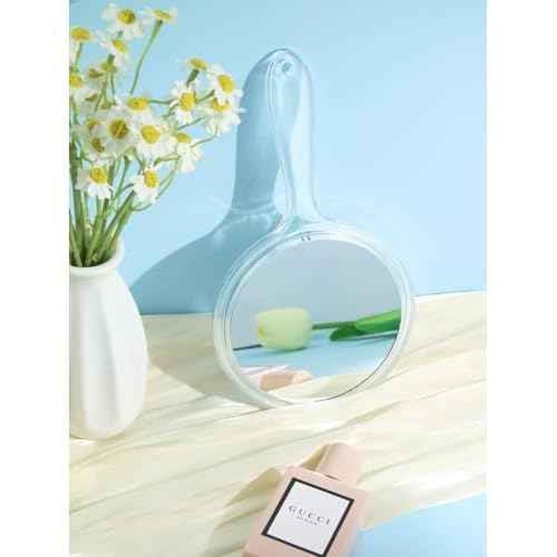 Hand Mirror, Double-Sided 1X/5X Magnifying Mirror with Handle, Acrylic, 8.3" L x 4.5" W, Clear, Pack of 1
