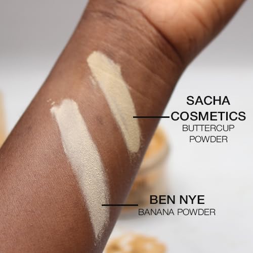 Sacha BUTTERCUP Mini Setting Powder - Translucent Face Powder for Medium to Dark Skin Tones | Blurs Fine Lines & Pores, 0.35 oz.