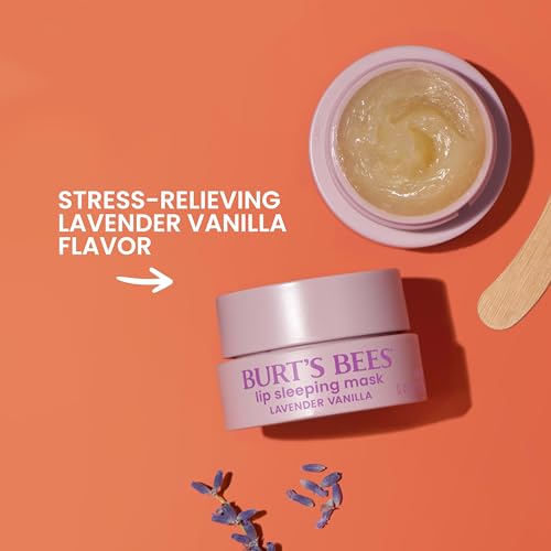 Burt¡¯s Bees Stocking Stuffers, Lavender Vanilla Lip Sleeping Mask, With Hyaluronic Acid and Squalane Moisturizer To Instantly Hydrate Lips, Overnight Lip Mask, Lip Treatment Christmas Gifts, 0.45 oz.