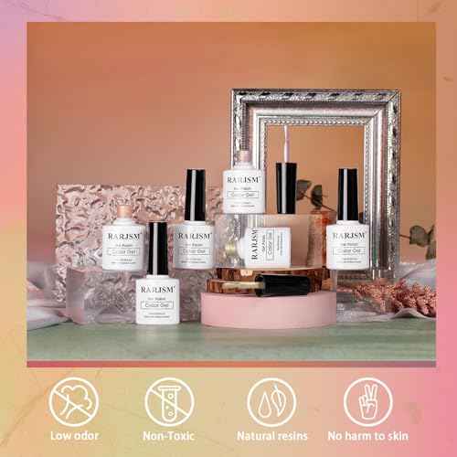 RARJSM Gold Glitter Cat Eye Gel Nail Polish Set 6Pcs Nude Pink Light Purple Brown Gray Green Velvet Ice Jelly Glitter Cateye Gel Polish with Magnetic Stick UV LED Curing Require Home Salon Nails