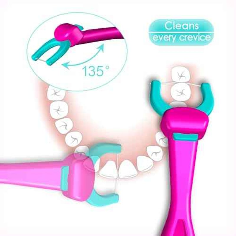 T.Smile Kids Evolutionary Clean Dental Flosser Refill Heads, Child-Sized, Fluoride Free, for Ages 3+, (140 Refills, Handle Not Included)