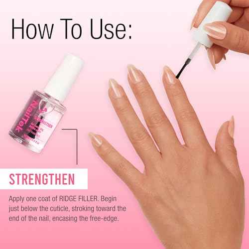 Nail Tek Ridge Filler Formula 3 ? Clear Ridge Filler for Nails, Base Coat, Nail Strengthener Polish for Hard & Brittle Nails, 0.5 fl oz