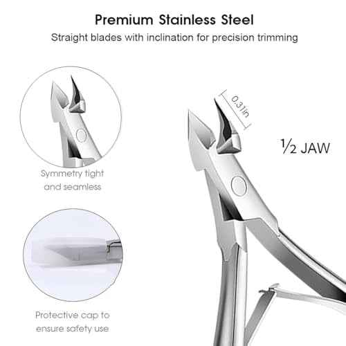 5 Packs Cuticle Trimmer, Cuticle Nippers Professional Stainless Steel Cuticle Cutter Clippers Cuticle Remover, Pedicure Manicure Tools for Fingernails and Toenails