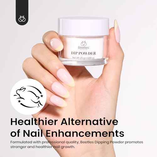 Beetles Dip Powder Clear Color, Transparent Nail Dipping Powder Crystal Clear French Nail Art Basic Starter No Nail Lamp Needed Manicure Salon DIY at Home for Women