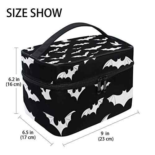 9CH Goth Travel Makeup Bag - Bats Cosmetic Bags Large Make up Organizer Portable Toiletry Bags Train Cases for Women Cosmetics