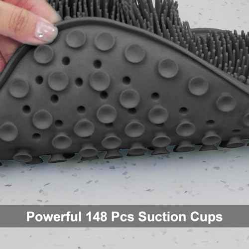 BESKAR Shower Foot Scrubber Mat with Non-Slip Suction Cups, Foot Spa Brush for Cleaning & Exfoliating Your Feet No Bend, Foot Points Reflexology Mat for Relax Your Feet