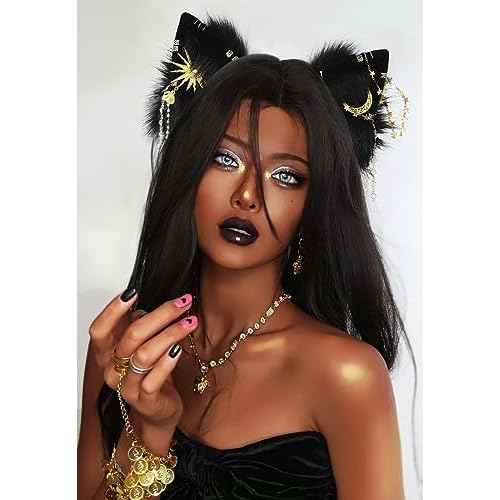 Cat Ears Headwear Headband,Animal Fluffy Neko Hairhoop Handmade,Head Accessories Halloween Cosplay Fancy Dress Party