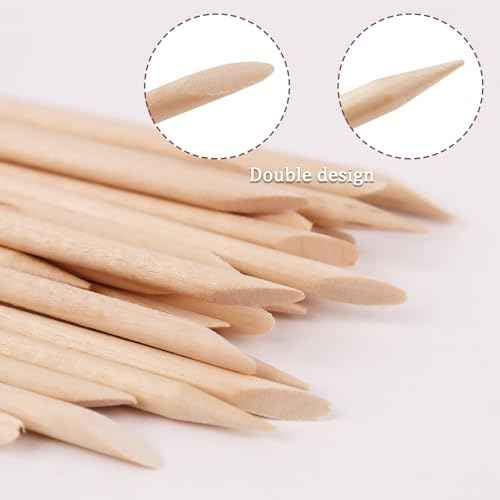 200PCS Orange Wood Nail Sticks, 4.5-Inch Double Sided Cuticle Pusher and Remover, Manicure and Pedicure Tool for Nail Art