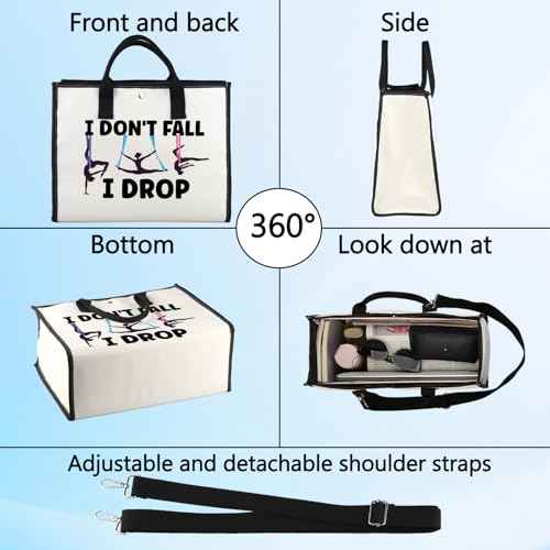 BWWKTOP Aerialist Cosmetic Makeup Bag Aerial Yoga Gifts I Don't Fall I Drop Aerial Dancer Makeup Zipper Pouch Bag Aerial Silk Gifts (I Don't Fall BG)
