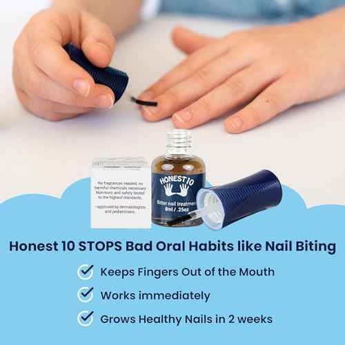 Honest10 Nail Biting Prevention for Kids & Adults - Break The Habit - Safe Bitter Nail Polish Formula, Lab Tested & Pediatric MD Approved - Thumb Guard, Easy Application, Made in USA (0.25 oz)