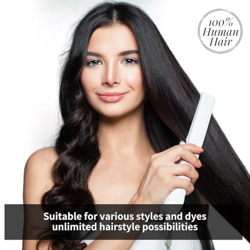 Clip in Hair Extensions Human Hair 100% Brazilian Virgin Human Hair 7pcs Per Set with 16Clips Double Weft (16 Inch, #4 Chotolate Brown)