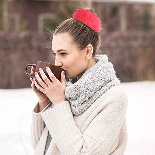 WILLBOND 30 Pieces Fuzzy Scrunchies Bulk Pompom Ball Elastic Hair Ties Fluffy Ponytail Holders Band for Women Hair Accessories, 21 Colors