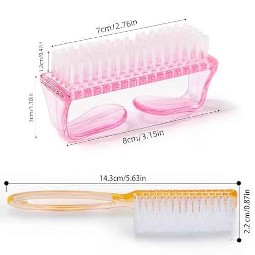 Handle Grip Nail Brush, Hand Fingernail Scrub Cleaning Brushes for Toes and Nails Cleaner, Pedicure Scrubbing tool kit for Men and Women 5 Pack (Multicolor)