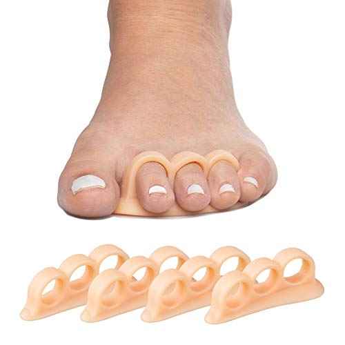 ZenToes Hammer Toe Corrector for Women & Men | Triple Loop Gel Toe Spacers & Separators | Realign Bent, Crooked, Curled, Claw, Hammertoes | Soft Support for Straightening | 4 Pack, Beige