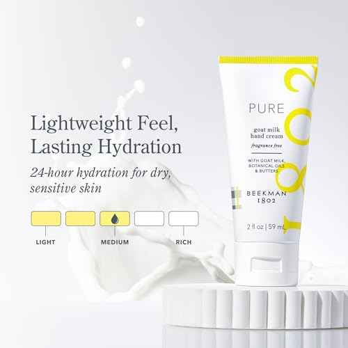 Beekman 1802 Goat Milk Hand Cream - Fragrance Free Hand Lotion For Deeply Hydrating All Skin Types - Lightweight, Non-Greasy & Sensitive Skin Safe - 2 oz - Packaging May Vary