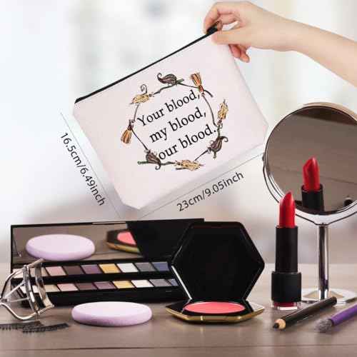WCGXKO Magic Movie Quote Gift Halloween Witches Gift Witchy Movie Fan Zipper Pouch Makeup Bag (Your Blood)