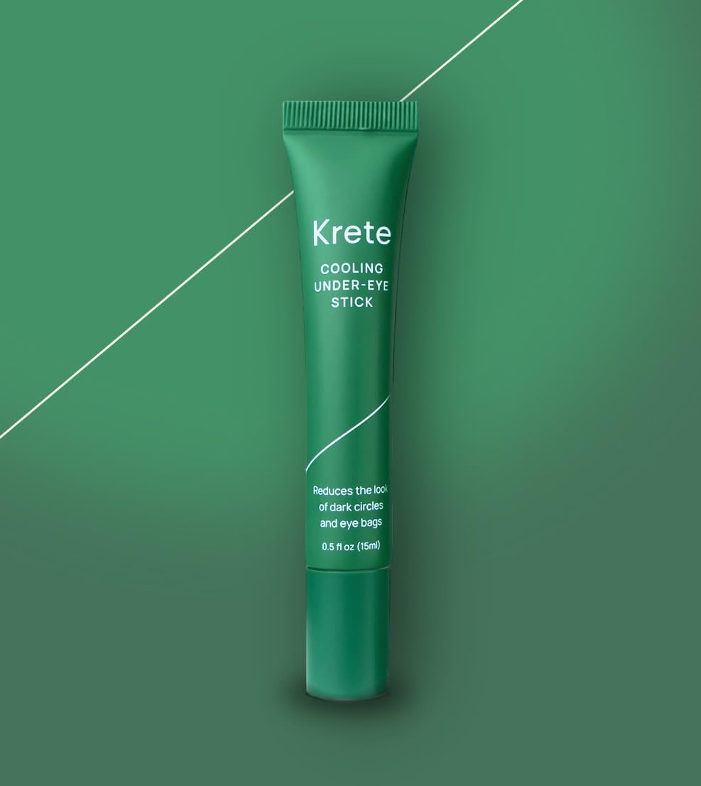 KRETE Cooling Under-Eye Stick | Liposomal Caffeine & Tripeptide-5 Formula for Dark Circles & Puffiness - 15ml