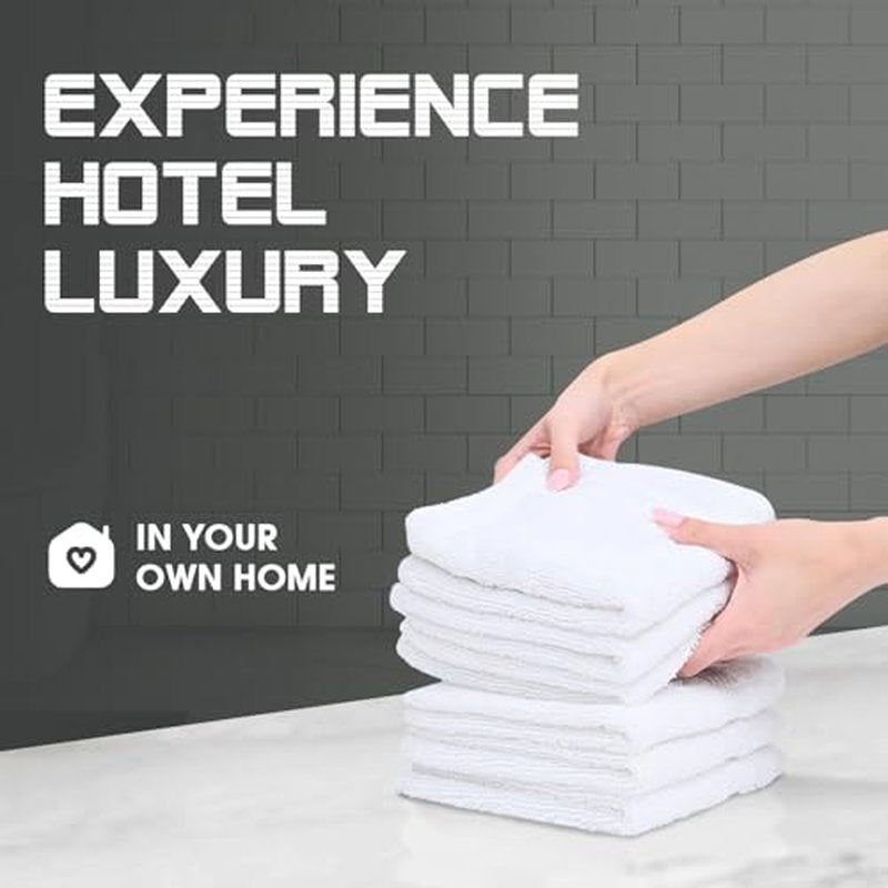Oakias 100% Cotton Wash Cloths 60 Pack White - 12 x 12 Inches Ring Spun Cotton Facial Towels - Highly Absorbent Quick Dry Spa Towels - Bulk Washcloths Ideal for Scrubbing and Cleaning