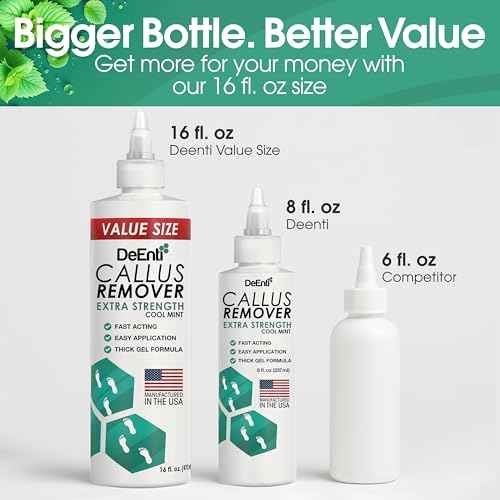 Callus Remover for Feet, Extra Strength Foot Callus Remover Gel, 16oz Salon Grade Home Pedicure Supplies for Dry Skin, Cracked Heel, Professional Strength Foot Care, Cool Mint