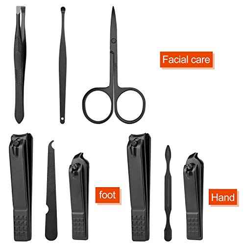 Manicure set Men Personal Care Tools Accessories Finger and Toe Nail Clippers Kit Professional Manicure Pedicure Kit With Travel Case Nail Grooming Kit Present for Men Husband Boyfriend Parent