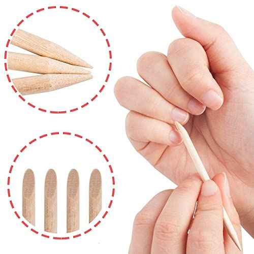 Nail Art Orange Wood Sticks,AMOSTBY 50PCS Multi Functional Cuticle Pusher Remover Manicure Pedicure Tool,4.5 inch