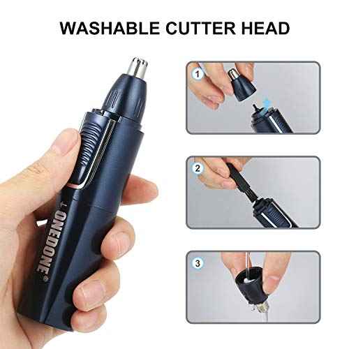 ONEDONE Nose Hair Trimmer - 3 in 1 USB Rechargeable Ear Nose Hair Trimmer for Men, Dual-Edge Blades Painless Electric Ear Trimmer Eyebrow Clipper Father's Day Gifts