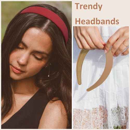 Headbands for Women Trendy Non Slip Headband for Girls Long Short Hair, Cute Ribbed Women Headbands Elastic Hair Bands Fashion Hard Head Band Holiday Christmas Accessories 1 Inch