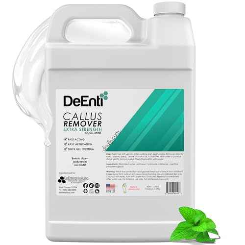 Callus Remover for Feet, Extra Strength Foot Callus Remover Gel, 128oz Gallon Salon Grade Bulk Pedicure Supplies for Dry Skin, Cracked Heel, Professional Strength Foot Care, Cool Mint