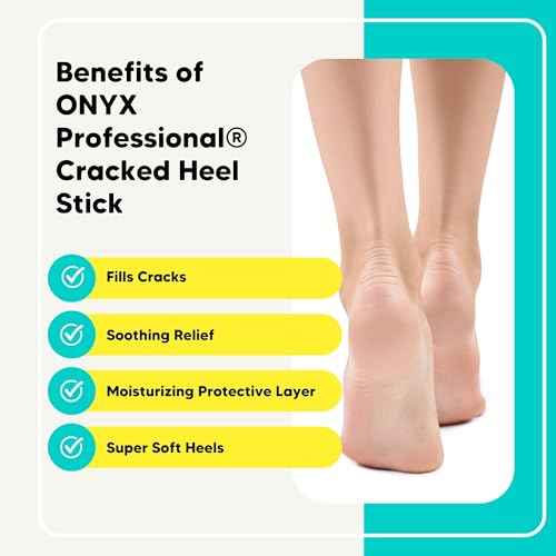Onyx Professional Cracked Heel Repair Balm Stick for Dry Cracked Feet Treatment, Coconut Scent, 1 pack - Moisturizing Foot Balm, Rolls On, No Mess Like Foot Cream or Foot Lotion, Heel Treatment