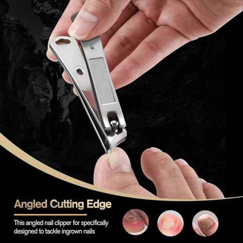 FERYES Ingrown Nail Clipper - Slant Curved Blade Nail Clipper for Thick Toenails and Ingrown Nails, Podiatrist Toenail Clippers for Seniors and Men