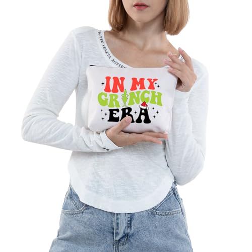 JNIAP Christmas Green Monster Makeup Bag - Zipper Pouch Inspired Gifts (In My Grinc)