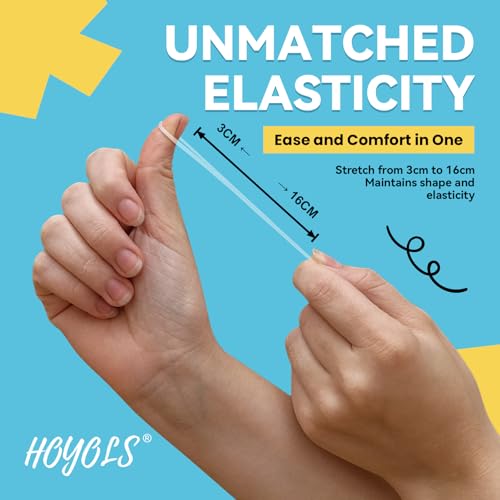 HOYOLS Clear Elastic Hair Rubber Bands, 1500pcs Mini Small Clear Ponytail Elastics Holders for Blond Kids Girls Hair No Crease Damage No Hurt 1 Inch TPU