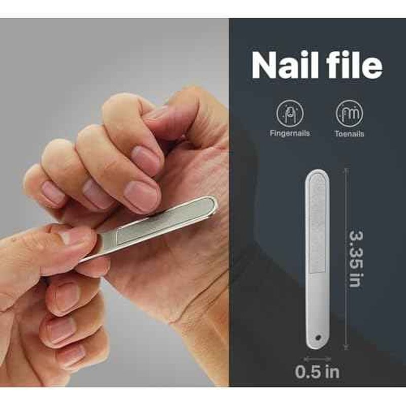 Konovo 5-Piece Nail Clippers Set, Stainless Steel Manicure Set, Travel Nail Grooming Kit for Men & Women, Toenail & Fingernail Clippers