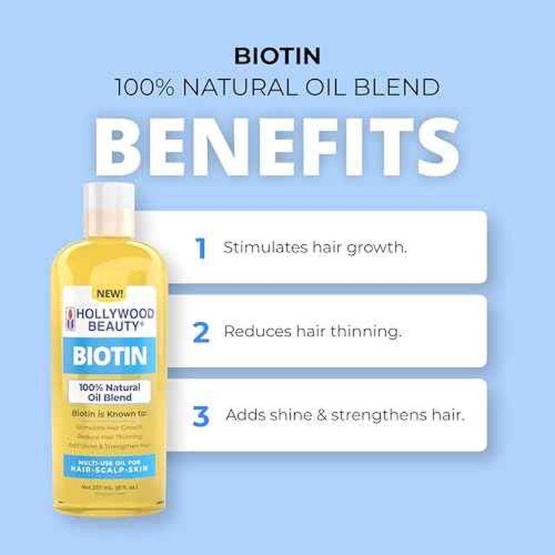Hollywood Beauty Biotin Oil for Hair, Scalp, and Skin (8 fl oz)