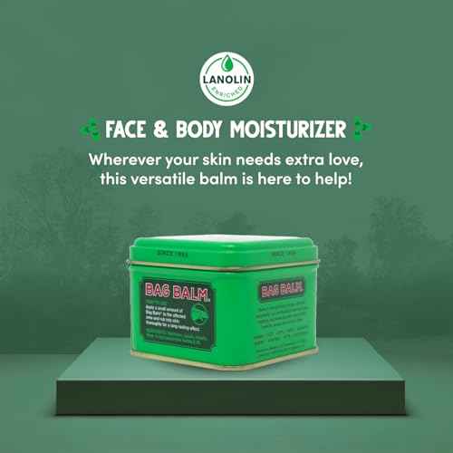 Bag Balm Vermont's Original Skin Moisturizer - Full Body Hydrating Skin Care: Dry Hands, Lips, Face, Feet & More - Unscented, Cruelty & Paraben Free - Day & Night, Men & Women (4oz Tin, Made in USA)