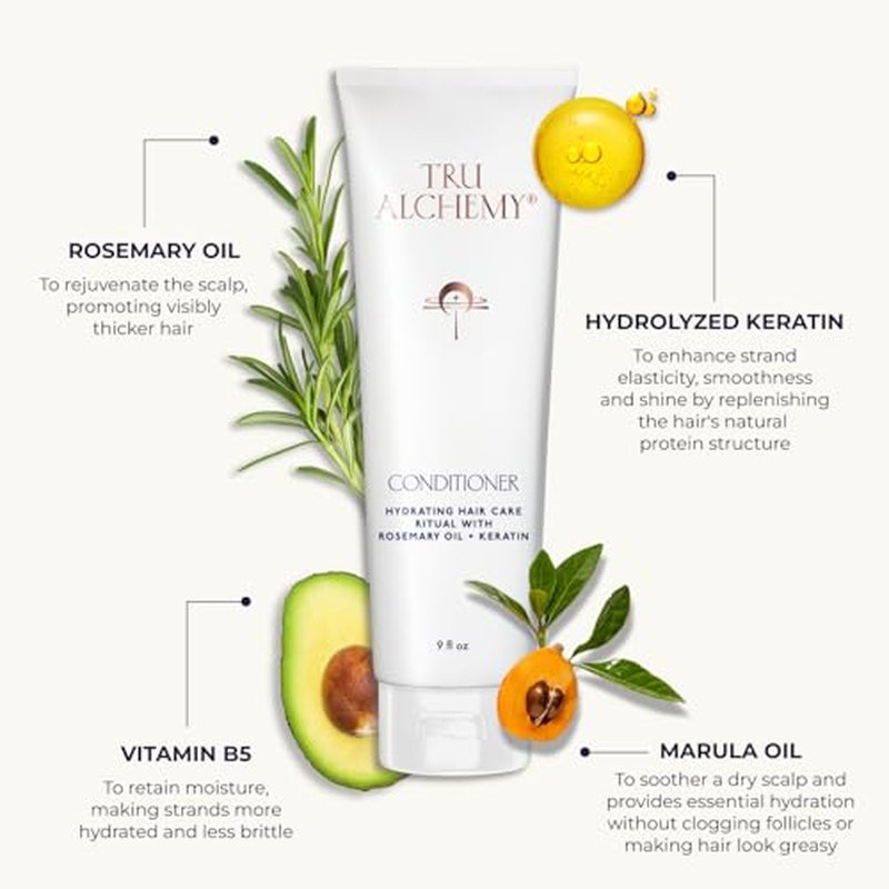 Tru Alchemy Shampoo & Conditioner - Best Shampoo and Conditioner for Dry Damaged Hair - Speed Up Hair Growth and Boost Volume, 9 fl oz.