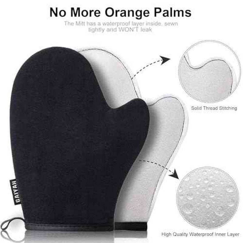 3 in 1 Self Tanning Mitts Self Tanner Mitt Applicator Kit - Tanning Glove for Self Tan Mitt, Tanning Brush for Self Tan Brush Back Tanning Applicator Kabuki Body Brush Self Tanner Back Applicator