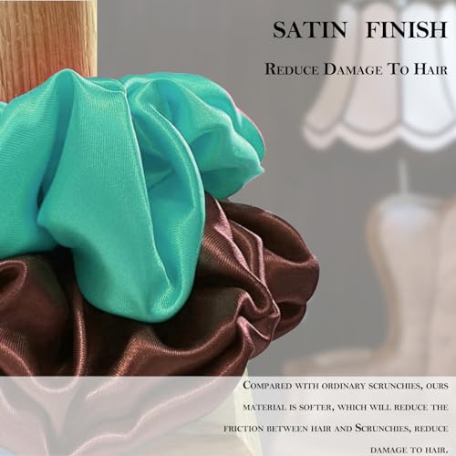 17 Pcs Bsofter Large Satin Scrunchies for Women - Jumbo Sleep Scrunchie,Large Silk Hair Scrunchies Oversized Hair Ties Giant Satin Scrunchy for Thick Hair XXXL