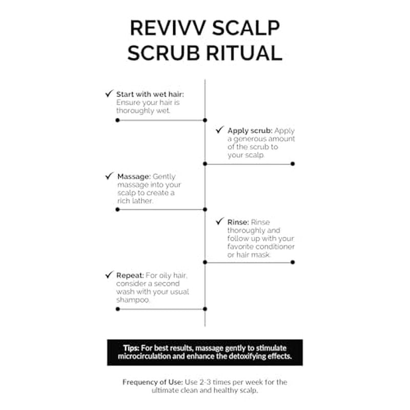 REVIVV Exfoliating Scalp Scrub Shampoo, Himalayan Salt Scrub to Cleanse Scalp, Exfoliator with Rosemary & Tea Tree Oil to Remove Buildup, Reduce Flaking and Promote Healthier, Fuller Hair, 6.7oz