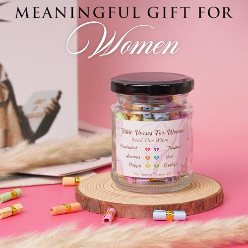 Bible Verse Jar For Women, Mothers Day Gifts for Mom, Christian Gifts for Women, Graduation Gifts for Her, Inspirational Bible Jar, Gifts for Mom from Daughter Son, Keepsake for Mom Grandma