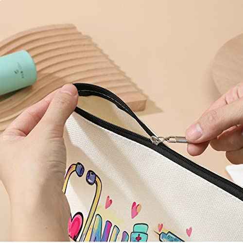 DJHUNG Funny Love Nurse Makeup Bag Nurse Accessories for Work Nurse Gifts for Women Nursing Bag for Women Female Her Wife Mom Graduation Birthday Thank You Retirement Gifts Nurse Survival Kit