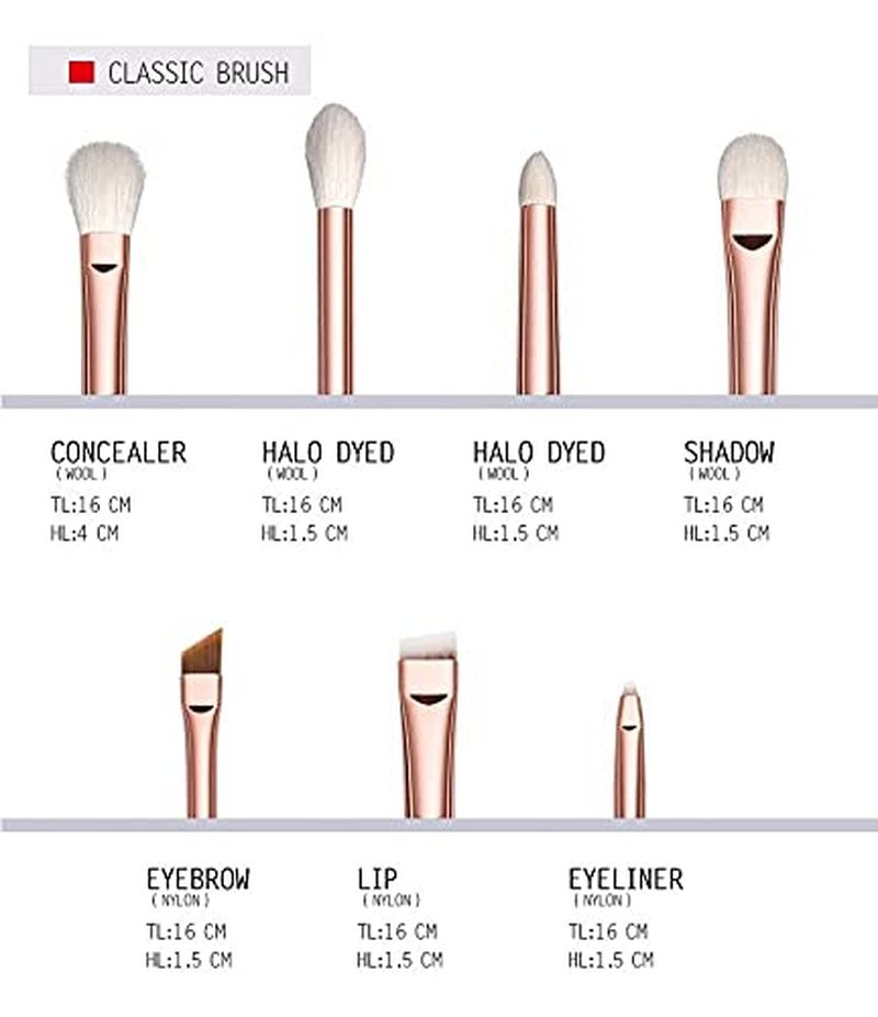 15-Piece Rose Gold Makeup Brush Set - Natural Hair Brushes with Premium Travel Bag